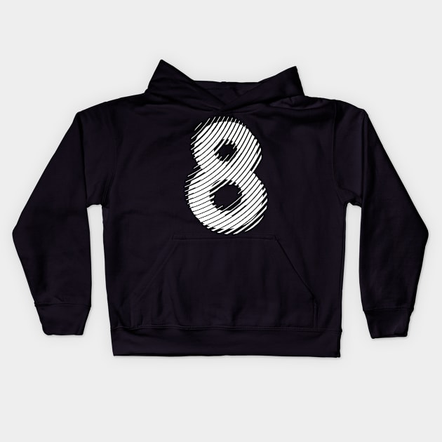 blurred 8 in white Kids Hoodie by MplusC